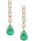 Фото #6 товара Emerald (3/4 ct. t.w.) & Diamond (1/5 ct. t.w.) Chain Pear Drop Earrings in 14k Gold (Also in Ruby & Sapphire)