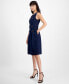 Фото #3 товара Petite Denim Fit & Flare Sleeveless Dress