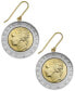 ფოტო #1 პროდუქტის Vermeil and Sterling Silver Lira Coin Drop Earrings