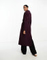 Фото #3 товара River Island shawl cinched waist coat in dark red