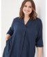 ფოტო #3 პროდუქტის Plus Size Mina Linen Blend Tunic Dress