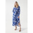 SALSA JEANS Floral Print Midi Long Sleeve Midi Dress