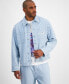 Фото #1 товара Куртка мужская джинсовая с кнопками и клетчатым узором Hugo Boss hUGO