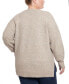 ფოტო #2 პროდუქტის Plus Size V-Neck Pullover Sweater