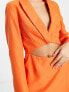 Фото #5 товара Miss Selfridge cut out mini blazer playsuit in orange