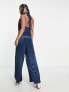 Nobody's Child Annie satin backless jumpsuit in navy