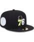 Фото #2 товара Men's Black Philadelphia 76ers Color Pack 59FIFTY Fitted Hat