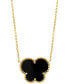 ფოტო #1 პროდუქტის EFFY® Onyx Butterfly Silhouette 18" Pendant Necklace in 14k Gold