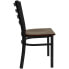 Фото #1 товара Hercules Series Black Ladder Back Metal Restaurant Chair - Mahogany Wood Seat