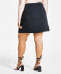 Фото #2 товара Trendy Plus Size Studded Slit Denim Mini Skirt, Created for Macy's