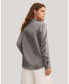 ფოტო #2 პროდუქტის Women's Basic Concealed Placket Silk Shirt