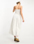 COLLUSION shirred bandeau cut out maxi summer dress in white