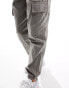 Фото #4 товара ASOS DESIGN washed cargo trouser with cuff hem in stone