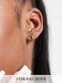 ASOS DESIGN sterling silver with gold plate mini hinge hoop earrings in 9mm