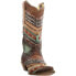 Фото #3 товара Corral Boots Southwest TooledInlay & Studs Snip Toe Cowboy Womens Brown Casual