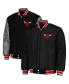 ფოტო #1 პროდუქტის Men's Black Chicago Bulls Reversible Melton Full-Snap Jacket