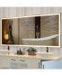 Фото #2 товара Зеркало для ванной Simplie Fun 72X32 дюйма с LED-подсветкой, крепление на стену, 3 цветовых режима, алюминиевая рама