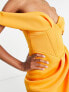 ASOS DESIGN Tall off shoulder corset midi dress in marigold