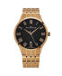 ფოტო #3 პროდუქტის Men's Triumph Gold-Tone Stainless Steel , Black Dial , 42mm Round Watch