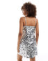 Фото #4 товара Pieces concert all over sequin glitterball cami mini dress in silver