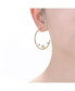 14K Gold Plated Pearl Open Hoop Earrings