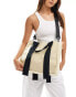 ASOS DESIGN canvas tote bag with contrast strap and detachable crossbody bag strap