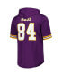 Фото #3 товара Men's Randy Moss Purple Minnesota Vikings Retired Player Name and Number Mesh Hoodie T-shirt