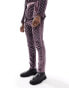 Фото #2 товара ASOS DESIGN slim diamond sequin suit trouser in lilac