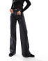 & Other Stories high waist wide leg jeans in salt and pepper black W31 - фото #2