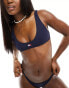 Tommy Jeans heritage crop bralette bikini top in navy M - фото #6