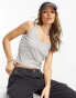 Фото #1 товара ASOS DESIGN super scoop vest in rib in grey marl