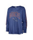 Фото #2 товара Одежда и обувь Женщинам Блузки и кофточки '47 Brand женская кофта с длинным рукавом Tom Cat Denver Broncos синего цвета разносченная