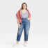 Фото #2 товара Women's Plus Size High-Rise Vintage Straight Jeans - Universal Thread Indigo 18W