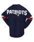 Women's Navy New England Patriots Spirit Jersey Lace-Up V-Neck Long Sleeve T-shirt
