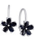 ფოტო #1 პროდუქტის Sapphire Flower Drop Earrings (1/2 ct. t.w.) in Sterling Silver