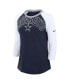 Фото #3 товара Women's Navy, White Dallas Cowboys Knockout Arch Raglan Tri-Blend 3/4-Sleeve T-shirt
