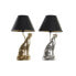 Фото #1 товара Настольная лампа DKD Home Decor Серебристый Чёрный Позолоченный 26 x 26 x 46 cm Смола 220 V 50 W (2 штук)