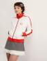 Фото #1 товара ASOS DESIGN zip up track jacket with 93 graphic in cream and red