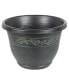 Фото #1 товара Outdoor Tulip Banded Plastic Planter Green 13 Inches