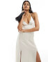 Фото #4 товара & Other Stories strappy maxi dress with low back in white with black