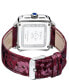 ფოტო #2 პროდუქტის Women's Bari Tortoise Swiss Quartz Italian Red Leather Strap Watch 34mm
