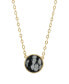 Фото #1 товара 2028 gold-Tone Snow Flake Obsidian Necklace