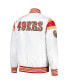 Фото #2 товара Men's White San Francisco 49ers Satin Full-Snap Varsity Jacket