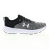 Under Armour Charged Revitalize Mens Gray Canvas Athletic Running Shoes