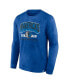 ფოტო #3 პროდუქტის Men's Heather Royal Distressed Dallas Mavericks Front Court Press Snow Wash Long Sleeve T-shirt