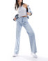 Фото #2 товара Vero Moda high rise wide leg jeans in light blue wash