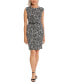 ფოტო #1 პროდუქტის Petite Crewneck Sleeveless Sheath Dress