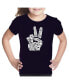 ფოტო #1 პროდუქტის Big Girl's Word Art T-shirt - PEACE FINGERS