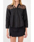 ფოტო #1 პროდუქტის Women's Long Sleeve Laced Jeans Shirt