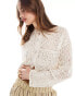 Фото #1 товара Mango crochet cardigan in white